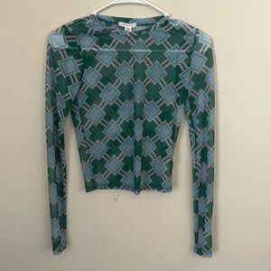 Full Tilt, sheer long sleeve crop top. Small